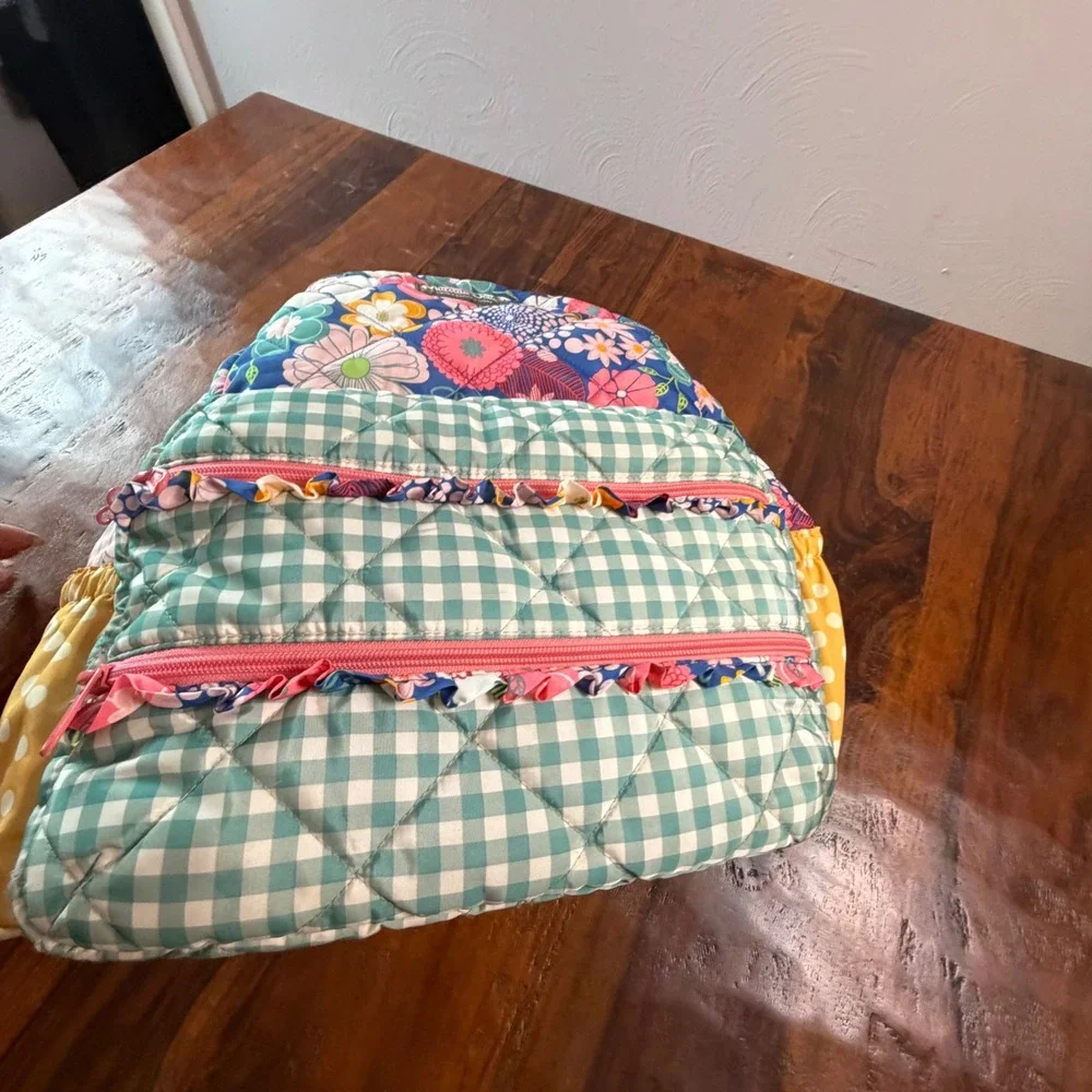 Matilda Jane Quilted Floral Gingham Ruffle Backpack Colorful Mixed Print Bag